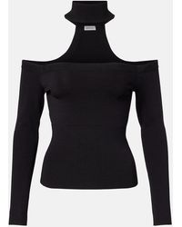 Jonathan Simkhai - Off-Shoulder-Top Lila Aus Rippstrick - Lyst