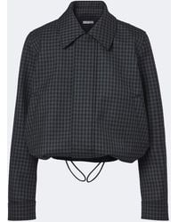 Loewe - Gingham Wool-Blend Blouson Jacket - Lyst