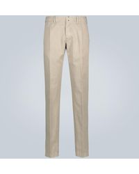 Incotex Slim-fit Cotton And Linen Chinos - Natural