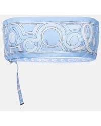 PUCCI - Printed Cotton Toile Bandeau Top - Lyst