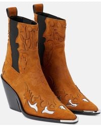 Rabanne - Suede Ankle Boots - Lyst