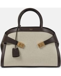 Ferragamo - Hug Medium Canvas And Leather Tote Bag - Lyst