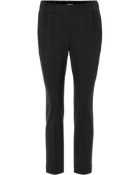Brunello Cucinelli Cropped Wool-blend Pants - Black