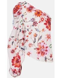 Dorothee Schumacher - Floral Ease One-Shoulder Linen Top - Lyst