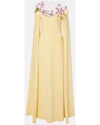Oscar de la Renta - Robe Longue Watercolor Orchid En Soie Melangee A Fleurs - Lyst