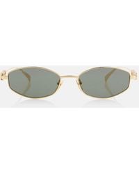 Gucci - Logo Embellished Oval Sunglasses - Lyst