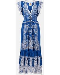 FARM Rio - Besticktes Maxikleid Aus Einem Leinengemisch - Lyst