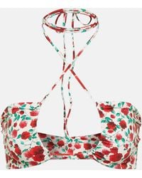 Magda Butrym - Floral-printed Halterneck Bikini Top - Lyst