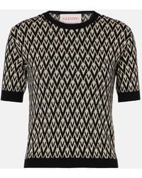 Valentino - Toute La V Virgin Wool Sweater - Lyst