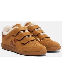 Isabel Marant - Beth Shearling-Lined Suede Sneakers - Lyst