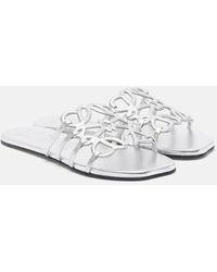 Loewe - Petal Anagram Leather Slides - Lyst