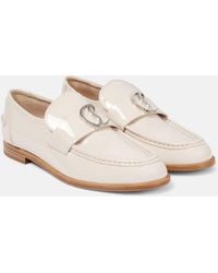 Christian Louboutin - Cl Moc Patent Leather Loafers - Lyst