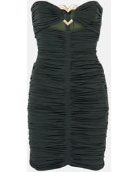 Area - Vestido Corto Fruncido Con Abertura - Lyst
