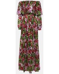 Costarellos - Floria Devore Silk-Blend Chiffon Gown - Lyst