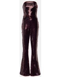 Safiyaa - Myrine Sequined Strapless Jumpsuit - Lyst