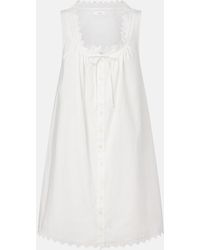 FRAME - Scalloped Cotton Poplin Shirt Dress - Lyst