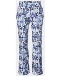 La DoubleJ - 24/7 Printed Cotton Straight Pants - Lyst