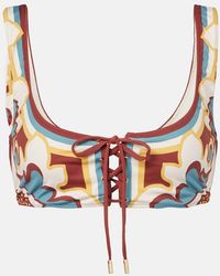 La DoubleJ - Sunset Floral Bikini Top - Lyst