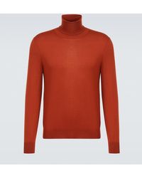 Saint Laurent - Rollkragenpullover Aus Wolle - Lyst