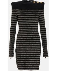 Balmain - Lurex® Striped Minidress - Lyst