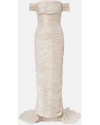 Marmar Halim - Off-Shoulder Pleated Bustier Gown - Lyst