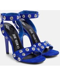 The Attico - Cosmo 105 Studded Suede Sandals - Lyst