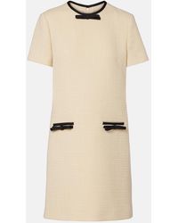 Valentino - Bow-Detail Wool-Blend Tweed Minidress - Lyst