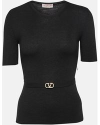 Valentino - Jersey De Lana Virgen Con Cinturon - Lyst