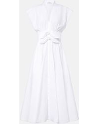 Alaïa - Cotton Poplin Midi Dress - Lyst