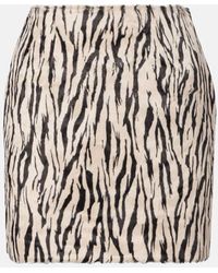 ROTATE BIRGER CHRISTENSEN - Minifalda De Pelo Sintetico Estampada - Lyst