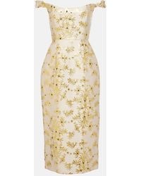 Markarian - Vestido Midi Amina En Mezcla De Seda - Lyst