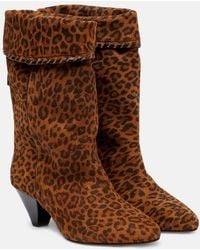 Isabel Marant - Dalby 55 Leopard-Print Suede Ankle Boots - Lyst
