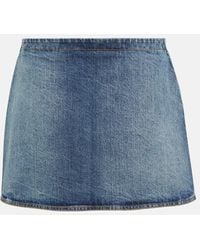 Alaïa - Denim Miniskirt - Lyst