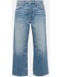 RE/DONE - Mid-Rise Cropped Straight Jeans - Lyst