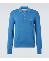 Valentino - Ribbed-Knit Cotton Polo Sweater - Lyst