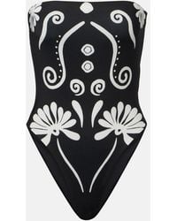 Cala De La Cruz - Lore Printed Strapless Swimsuit - Lyst