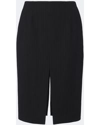 Saint Laurent - Chalk Stripe Wool-Blend Pencil Skirt - Lyst