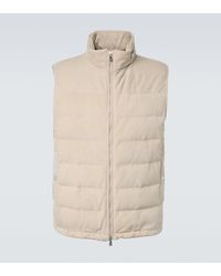 Brunello Cucinelli - Suede Down Vest - Lyst