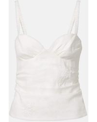 SIR. - Alessandra Embroidered Linen Top - Lyst