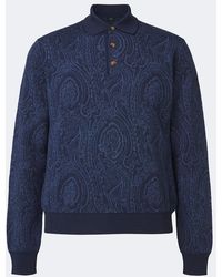 Etro - Paisley Wool-Blend Polo Sweater - Lyst