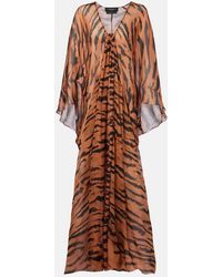 Adriana Degreas - X Sabine Getty Printed Silk Kaftan - Lyst