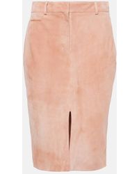 Tom Ford - High-rise Suede Pencil Skirt - Lyst