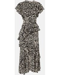 Ulla Johnson - Amaia Silk Crepe De Chine Midi Dress - Lyst