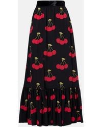 Valentino - Printed Silk Maxi Skirt - Lyst