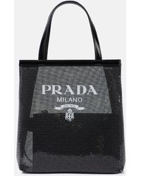 Prada - Logo-print Sequin-embellished Mini Bag - Lyst