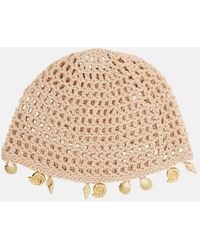 Oséree - Embellished Crochet Cotton Hat - Lyst