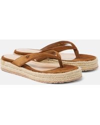 Gianvito Rossi - Suede Espadrille Thong Sandals - Lyst