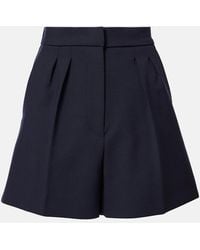 Max Mara - Zic High-Rise Wool-Blend Canvas Shorts - Lyst