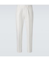 ZEGNA - Cotton And Linen Straight Pants - Lyst