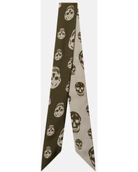 McQueen - Skull Silk Twill Scarf - Lyst